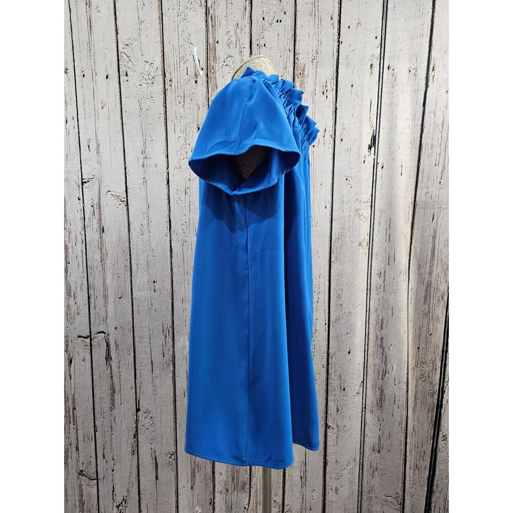 PLEIONE Petite Large Off Shoulder Shift Mini Dress Ruffle Collar Women's NEW NWT - Picture 6 of 10